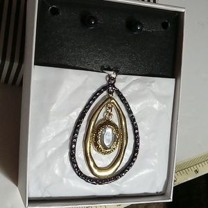Mixit Mixed Metals Pendant and Pierced Earrings
